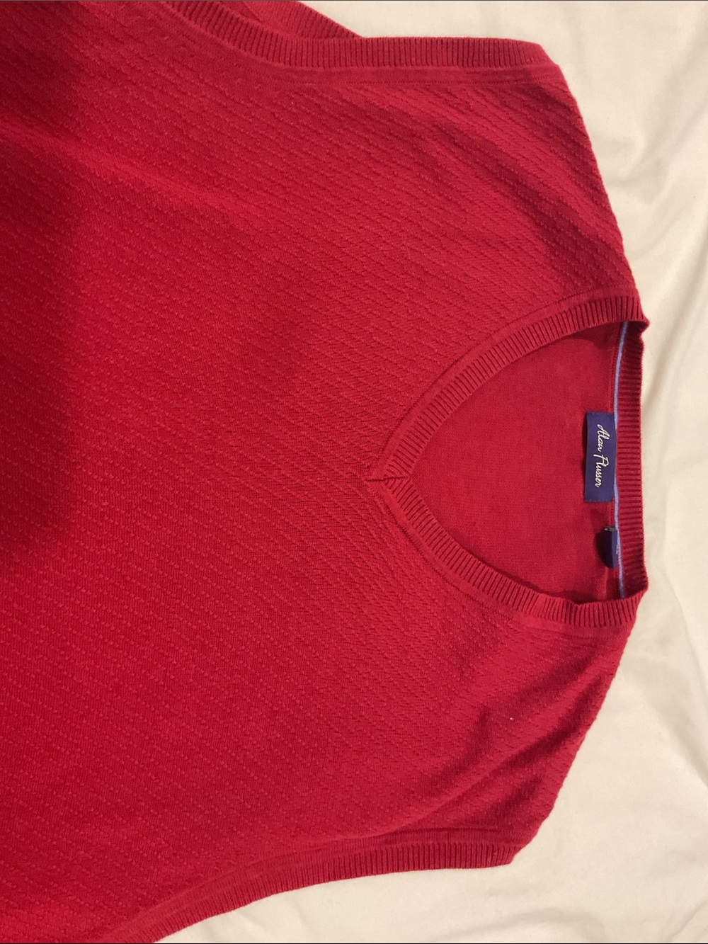 Alan Flusser Red V-Neck Sweater Vest - Picture 4 of 4